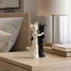 Symbolic Companionship Statue Gifts 1 Pair 3D Printed King and Queen Couple Figurines, Chess Style Dancing Abstract Sculptures Lovers Statue, Romantic