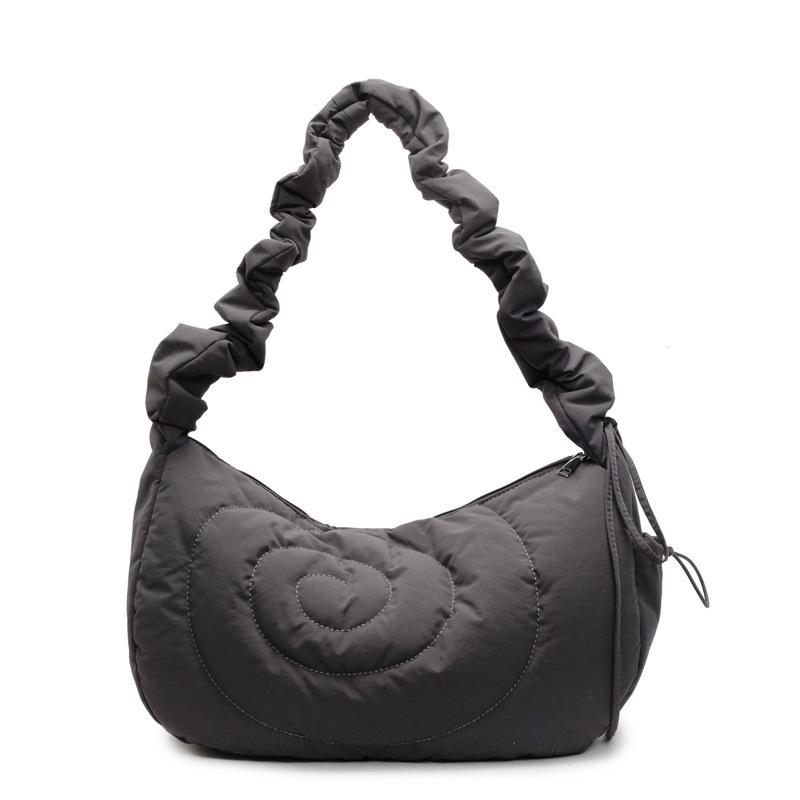 

Большая вместительная сумка-хобо женская сумка через плечо для поездок на работу сумка через подмышку серый