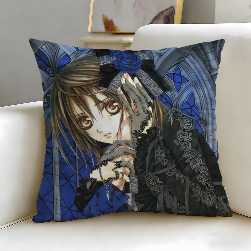 classic anime Vampire Knight Cushion Cover Soft & Easy-Wash Pillow Case – Versatile for Couch, Bed, Travel and Office