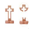 Catholic Wood Collection Wooden Standing Cross Statue for Home Shelf Table Decor