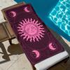 Sonnen- und Mondmuster Pink und Lila Polyester-Mikrofaser-Strandtuch ist sehr saugfähig, geeignet für Schwimmen und Strandausflüge