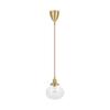Chiko Electric Brass Small Pendant Light Clear Glass Stylish Ceiling Lighting Hanging Indirect Lighting for Living Dining Pumpkin E17 Base Hook