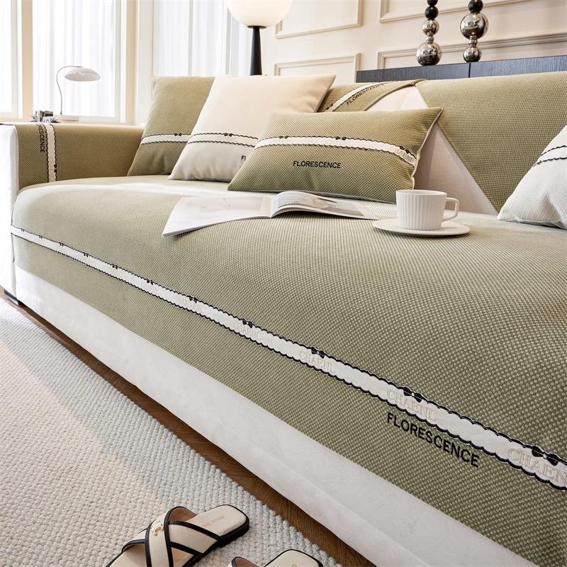 Chenille Sofa Cushion French Four Seasons Universal Non-Slip Sofa Cover Cloth Cover Cover Dustproof High Grade Gray Cushion