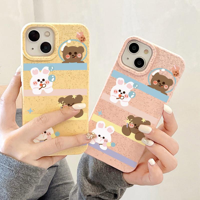 Mobile Phone Cases for iPhone 11 13 XR 15 Pro Max 12 14 Pro Max Case iPhone 16 7 Plus 8 Plus XS Max Degradable and Environmentally Friendly Anti-fall