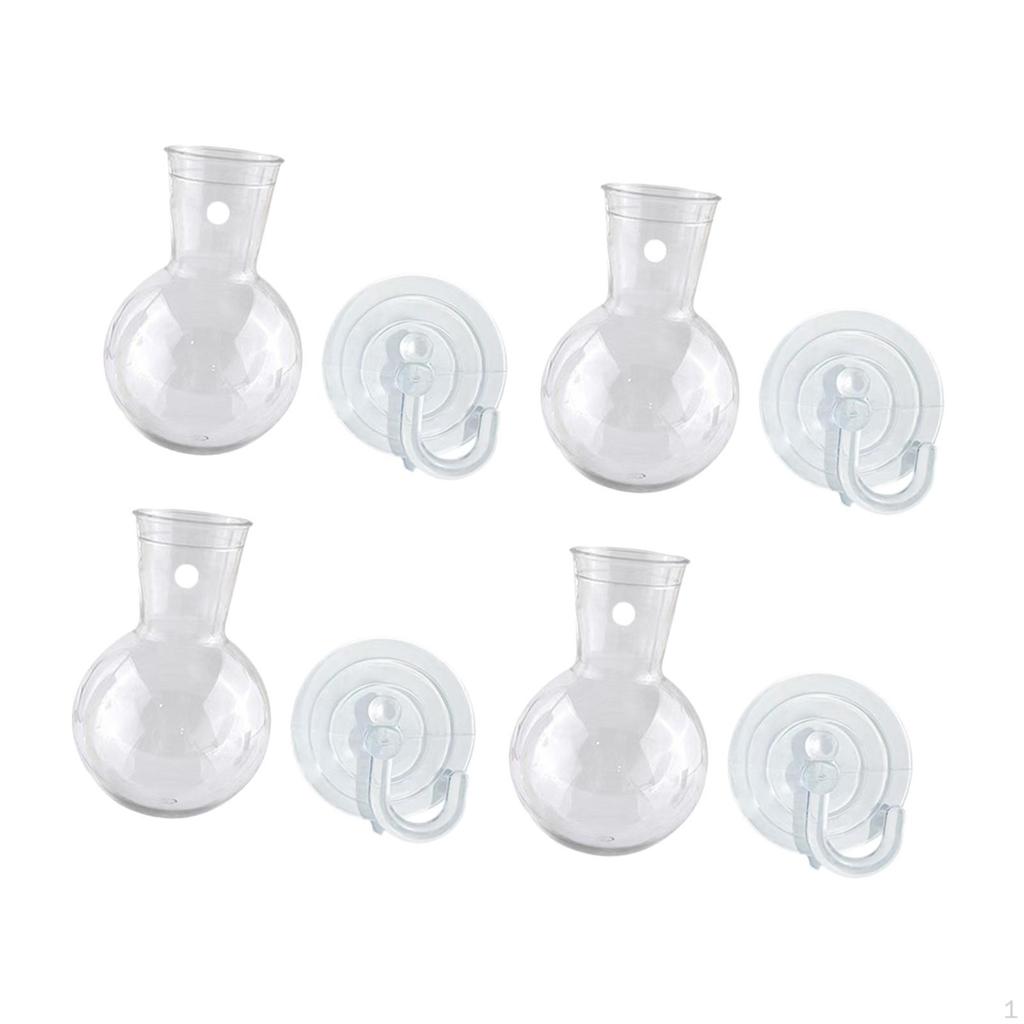 Cultivation, Plant Propagation Bulbs with Suction Cup Hook, Hanging Transparent Vase Container for