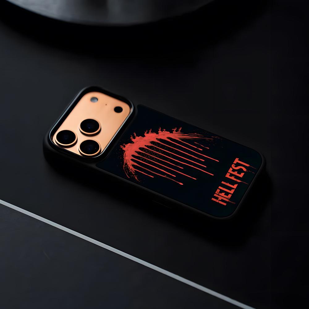 

Hellfest Music Phone Case For IPhone 17 16 15 14 13 12 Pro Max Plus Black Frame Hard Shell iPhone 14