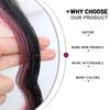 Long Wavy Black And Pink Synthetic Wig for Women With Bangs Natural Heat Resistant Part Cosplay Party Lolita Daily  Hair Wigs