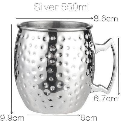 1PCS Cocktail Cup 550ml Hammered Copper Plated Moscow Mule Mug - Beer/Coffee Cup for Enhanced Flavor Experience Tazas Bar Tool