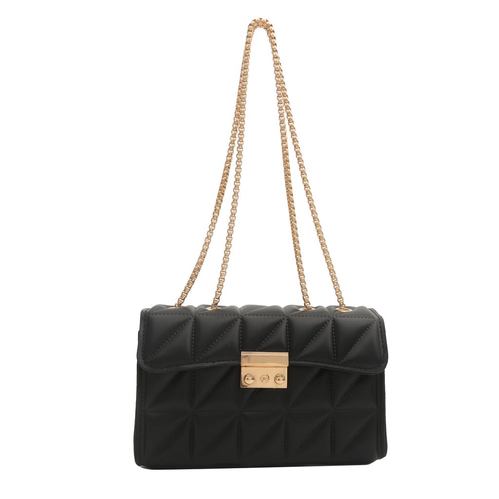 Foreign Style Lock Design Women'S Bag Rhombus Texture Women'S Handbag Casual Foreign Style Shoulder Messenger Bag
