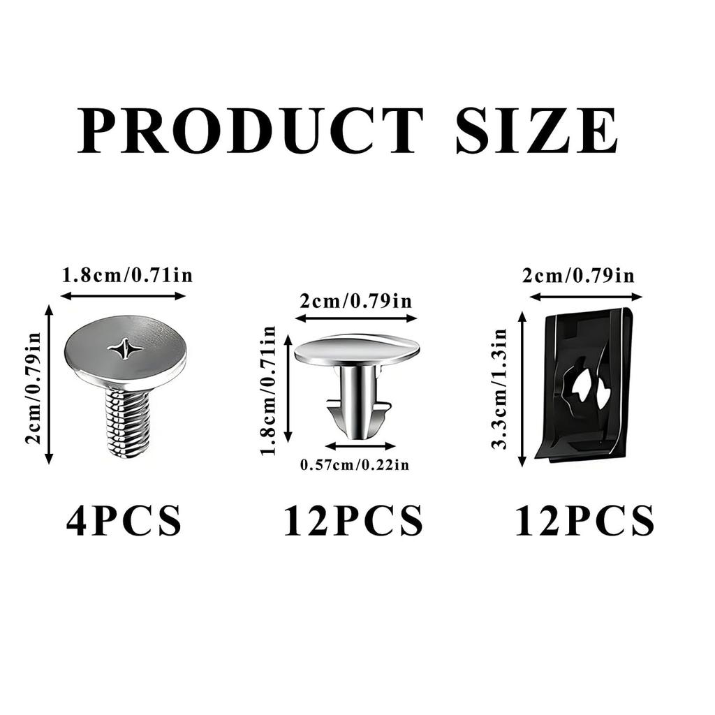 28PCS Lower Engine Cover Pin Screws & Splash Shield Clips,Radiator Access Cover Pin Clips,Skid Plate Bolts,Engine Splash Shield Bolt Screw Fastener