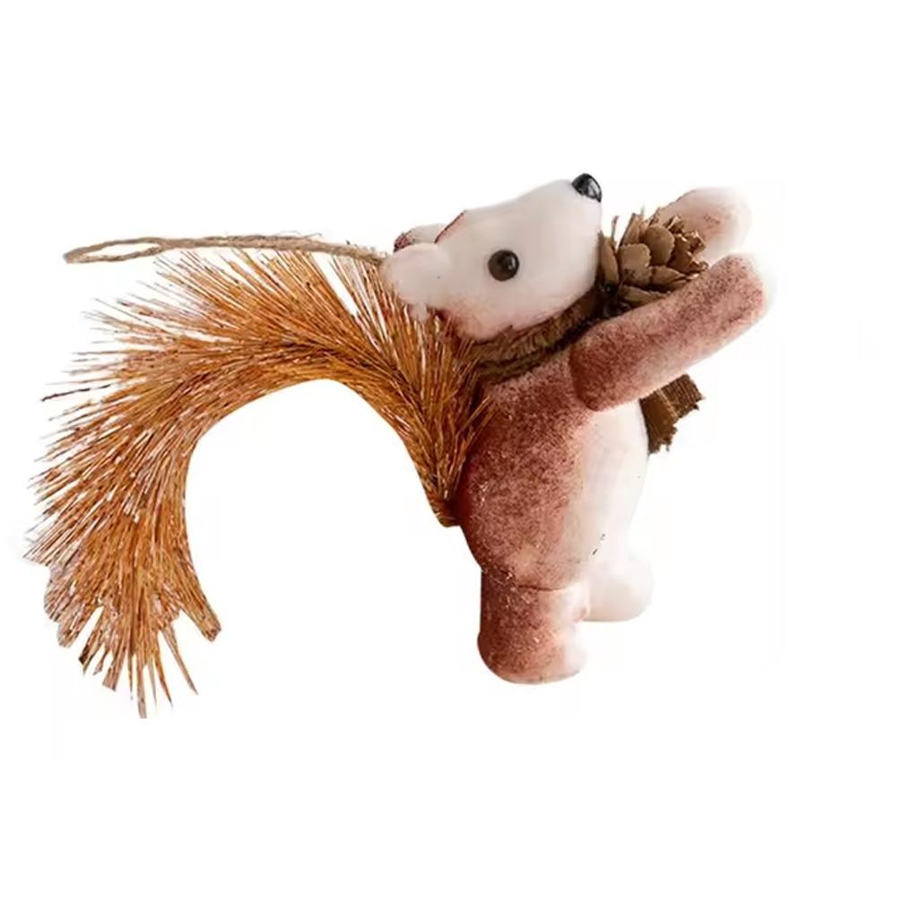 

Милая рождественская шишка белка кулон пенопласт флокирование имитация белка подвесные украшения реалистичные изысканные