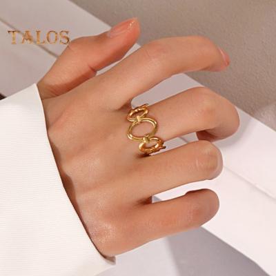 Frauen Ring Offen Einstellbar Goldene Farbe Herz Linie Kreuz Blatt Form Poliert Hip Hop Stil Paty Club Finger Ring Dame Schmuck