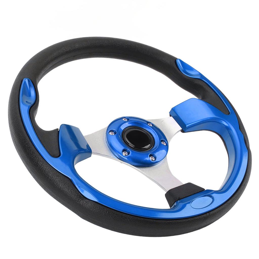 Steering Wheel Universal 13in Racing Style PU Aluminum Comfortable Grip 6 Hole Car Steering Wheel