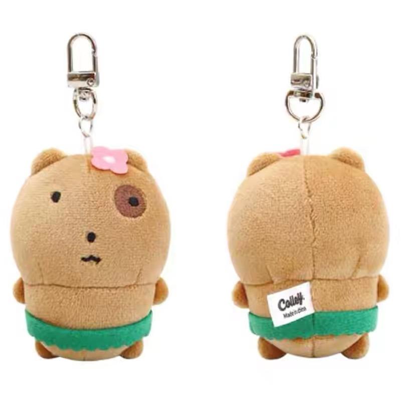 Kawaii Koreanischer Nunmeongi Lustiger Weißer Welpen Plüsch Schlüsselanhänger Cartoon Weiß Brauner Hund Stofftier Puppe Kreative Rucksack Anhänger Anhänger beige