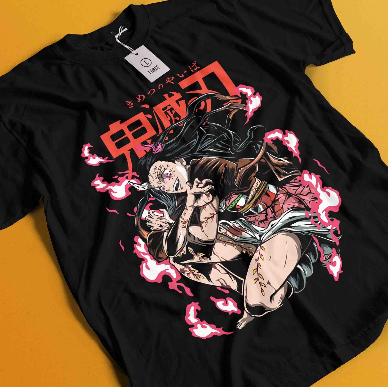 

Demon Slayer Shirt Nezuko Tshirt Tanjiro T-Shirt Mens Womens Tees Top Muzan Doma Tee Inosuke Zenitsu M