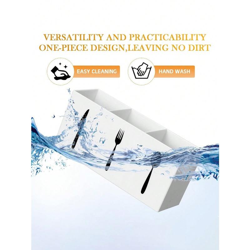 Multi-Function Kitchen Utensil Organizer - Space-Saving Plastic Cutlery Holder, Can Store Spoons, Knives And Forks, Durable