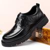Leather shoes new winter leather breathable British inner height increase casual shoes business dress groom wedding shoes