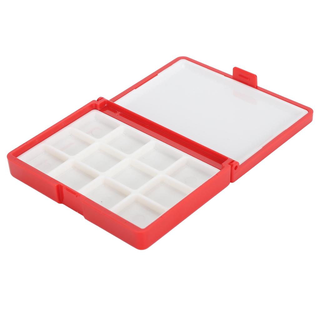 2pcs Empty Watercolor Box Paint Storage Palettes Box Portable Plastic Painting Pigment Box For Acrylics Lipsticks Red