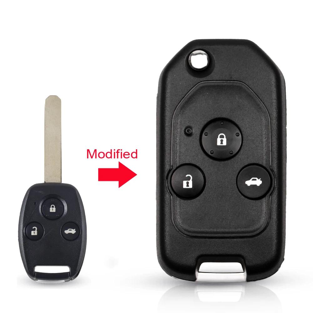 Modified Remote 2/3/4 Button Flip Car Key Shell Case For Honda Accord Civic 2006-2011 Crv Pilot Fit With Rubber Pad
