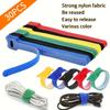 30-Pack Multicolor Nylon Hook and Loop Cable Ties | Reusable Self-Adhesive Cable Organizer | Multi-Purpose Cord Management Tool for Home and Office 