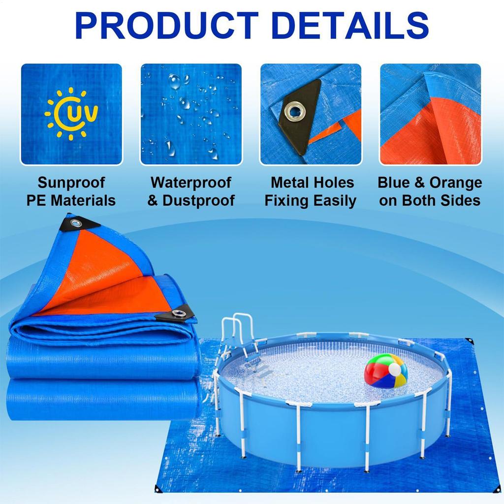 new Pool Ground Pad Foldable Pool Bottom Pad Heavy Duty Cover Cloth Double Sided Liner For Patio Walkway Backyard Camping Garden