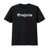 BRUJERIA T-SHIRT Nuova Grafia Gotica Disponibile in Tutte le Taglie S M L XL XXL Colori Nero Bianco vintage Lavato Casual streetwear