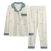 Spring, Autumn And Winter Pajamas Women'S Japanese Simple Cardigan Long-Sleeved Trousers Loose Large Size Can Be Worn Outside Loungewear Two-Piece Set
