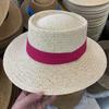 Spring Summer Breathable Straw Hats For Women Fashion Casual Fedora Hat Outdoor Concave Top Travel Hats Panama Beach Sun Hat