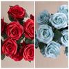10-Head Rose Bouquet Faux Flowers for Home & Wedding Decor - Clearance Sale