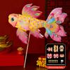 Fish Lantern Craft Kit for Children Handcrafted Chinese Traditional Handheld Lantern with LED Light for Spring Festival Mid-Autumn Decoration
