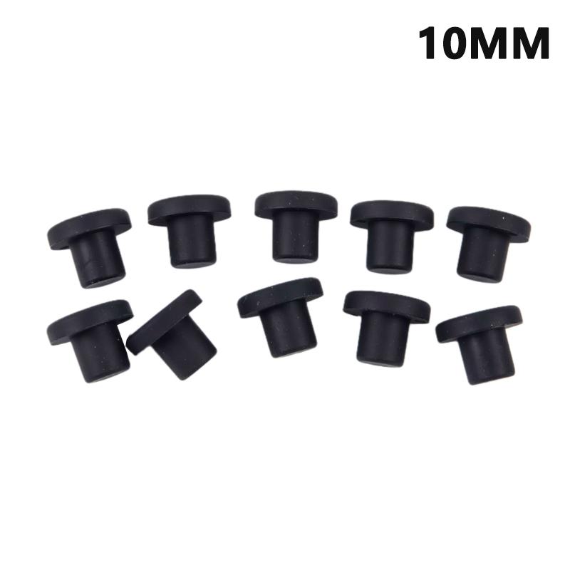 Solid Rubber Hole Caps 10Pcs 3-12mm Flexible High Temperature Plugs for Sealing Metal Plastic Holes Industrial Use