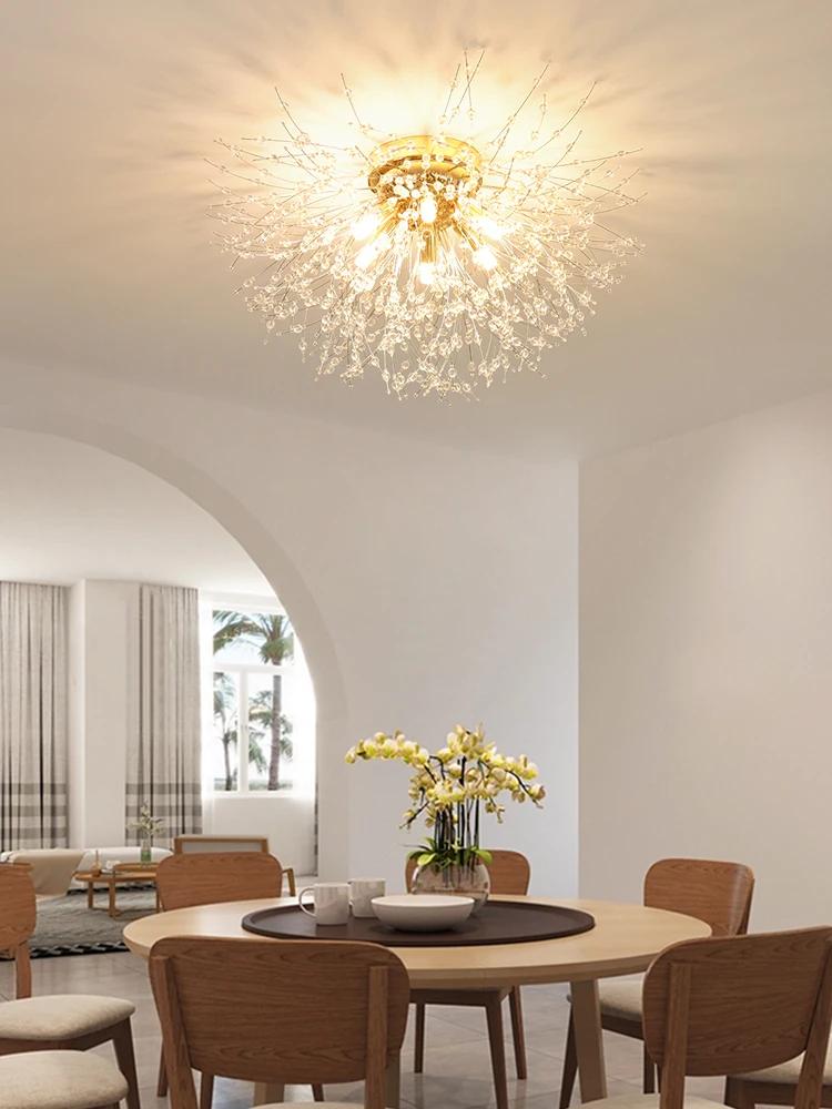 Modern Dandelion Crystal Beads Living RoomDining Room Bedroom, Ceiling Lighting Fixture Light Luxury Firefly G9LED Bulb
