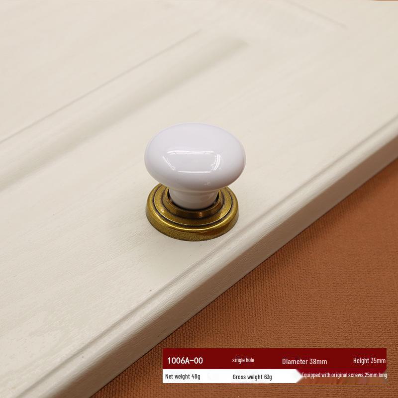 European Zinc Alloy Ceramic Handle: Modern Black & White Cabinet and Wardrobe Pull