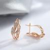 Vintage Hollow Flower Earrings  Gold Color Boho Ethnic Wedding Cilp Earrings For Women Elegant Fashion Jewelry Gift