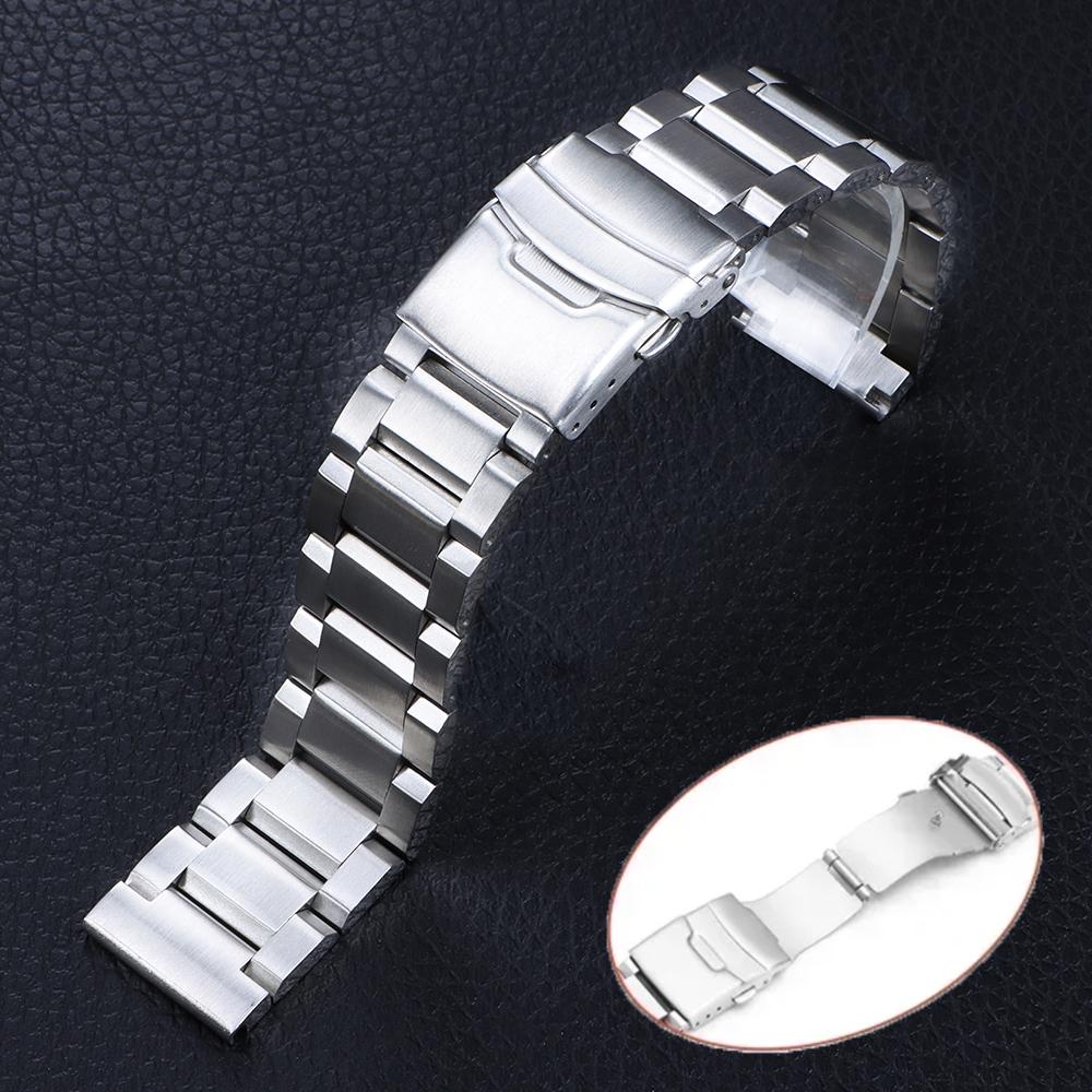 

Luxury Watchband for Seiko Solid Buckle Stainless Steel Bracelet Metal Wristband for Rolex 18 20 22 24mm Universal Watch Straps 22mm&without logo