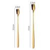 304 Stainless Steel Square Coffee Spoons Tea Milk Cocktail Stirring Spoon Long Handle Ice Cream Dessert Spoons Kitchen Barware