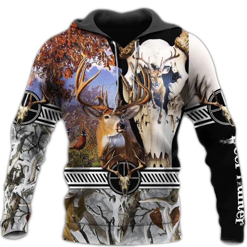 

Deer Hunting Hoodies Men Women Animal 3D Full Print Harajuku Hooded Sweatshirt Casual Fashion Hoodie Coat Drop Shipping S