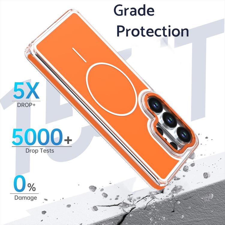 Dual Color Magnetic TPU+Acrylic Phone Case For Samsung Galaxy S26+ 5G, Anti-Yellow Shockproof Transparent Protective Cover