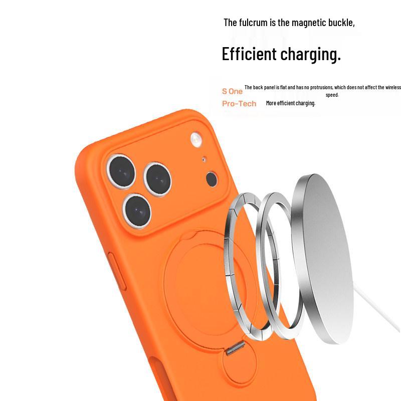 AI-Enhanced Camera Button with Silicone Magnetic Rotating Bracket for iPhone 17 Pro Max & Apple 16 Cases