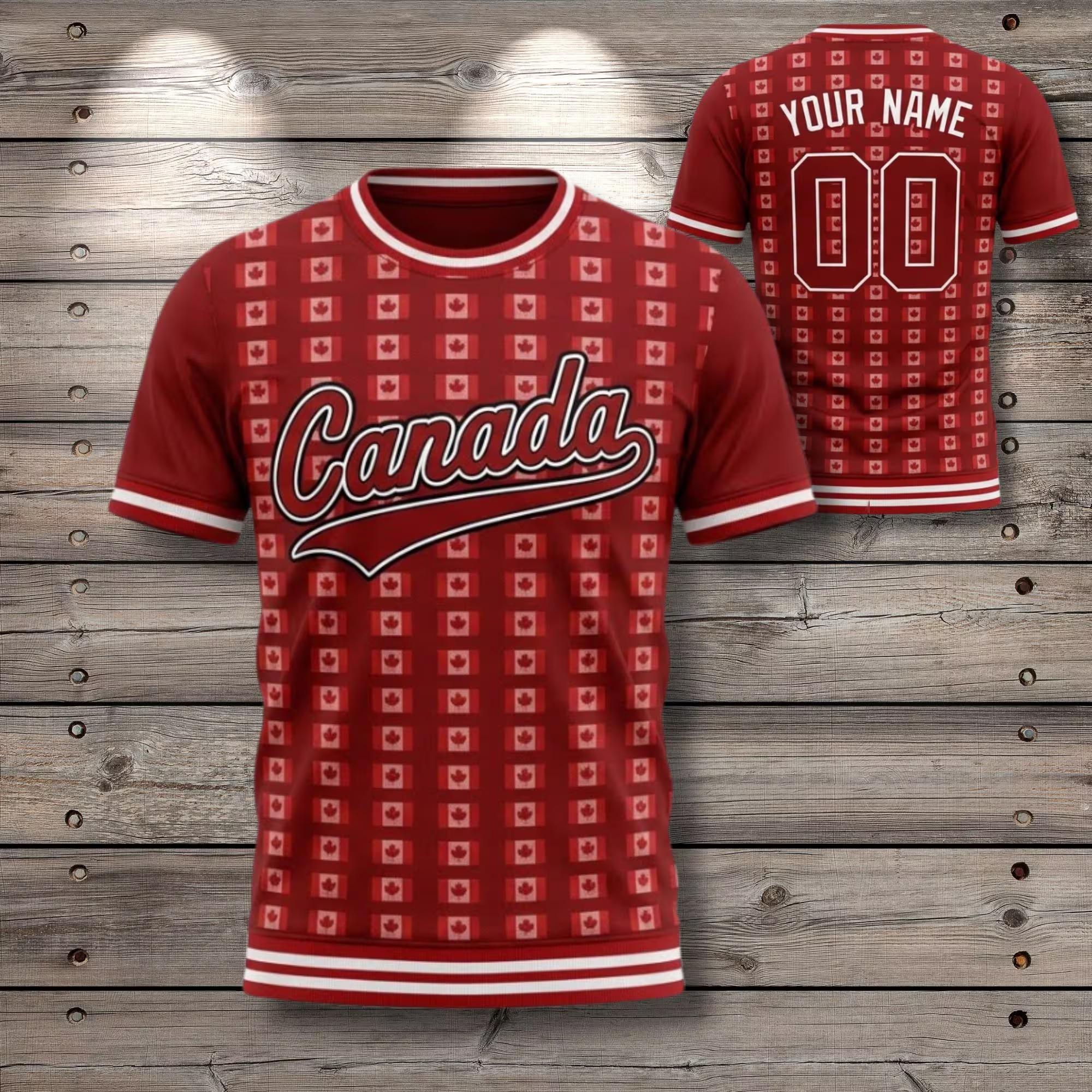 

Canadian Flag 3d Printed Football Shirt Men s And Women s Football Shirt Round Neck Short Sleeve Summer Canadian Team Fan Top S