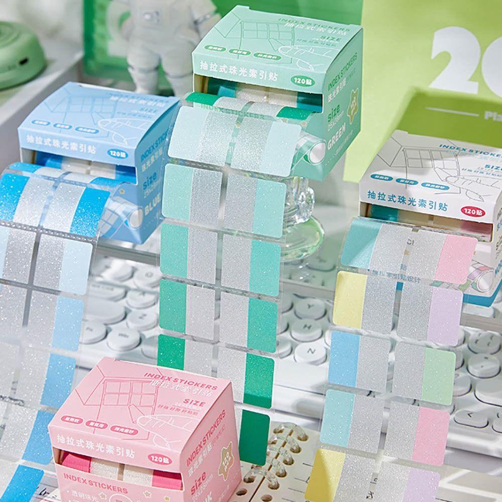 Transparent Pearl Pull-Out Label Stickers Aesthetic Stationery Sticky Notes Memo Pad  Student