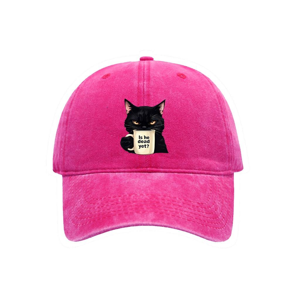 Trendy Cat Embroidery Feral Baseball Cap Adjustable Breathable Sun Hats Hip Hop Lightweight Sunscreen Hat Unisex Styles