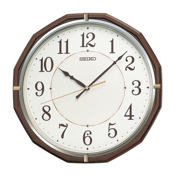 Used Seiko Clock Wall Clock Radio Wave Analog Brown Metallic 305x305x47mm KX274B
