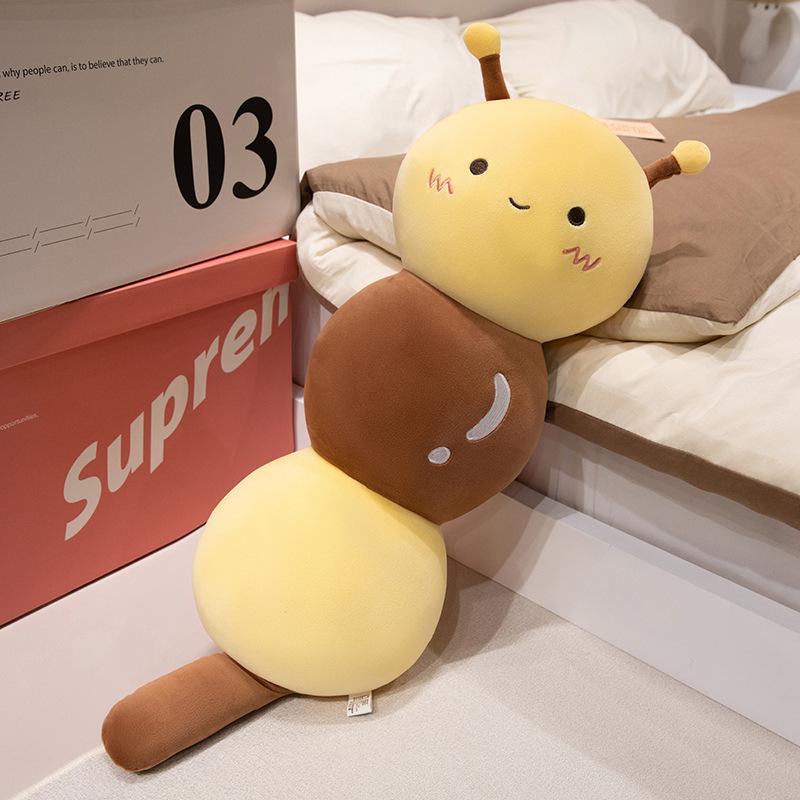 Creative cute candied gourd plush toy girl sleeping animal expression leg throw pillow children's doll