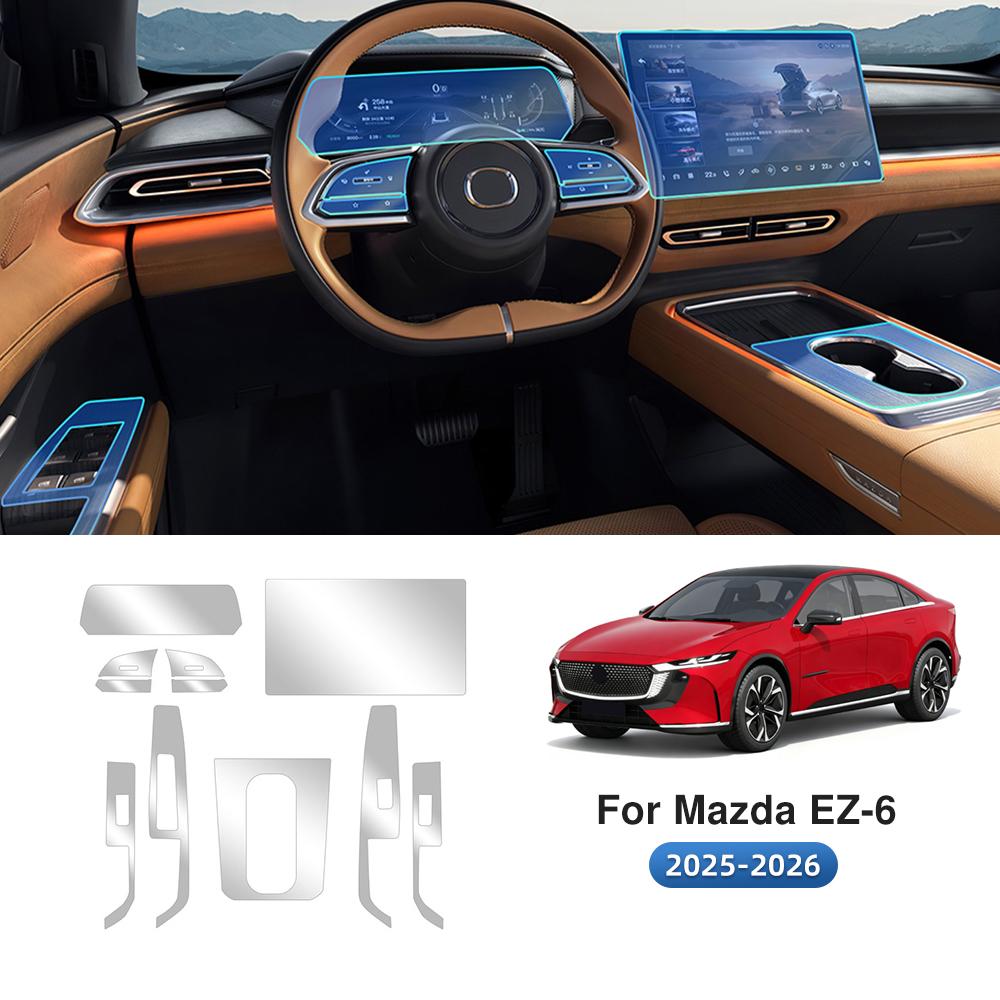 Protezione Interni Auto in TPU Pellicola Antigraffio Per Mazda 6E CX-6E 2025-26 Adesivi Protettivi Trasparenti Antistrappo Accessori