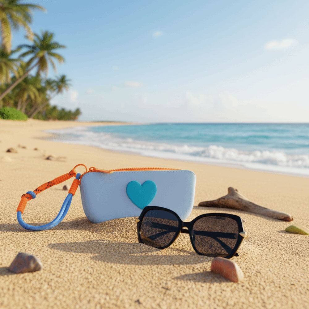 Dustproof Love Heart Glasses Bag Heart Storage Bag Portable Silicone Glasses Case  for Girls