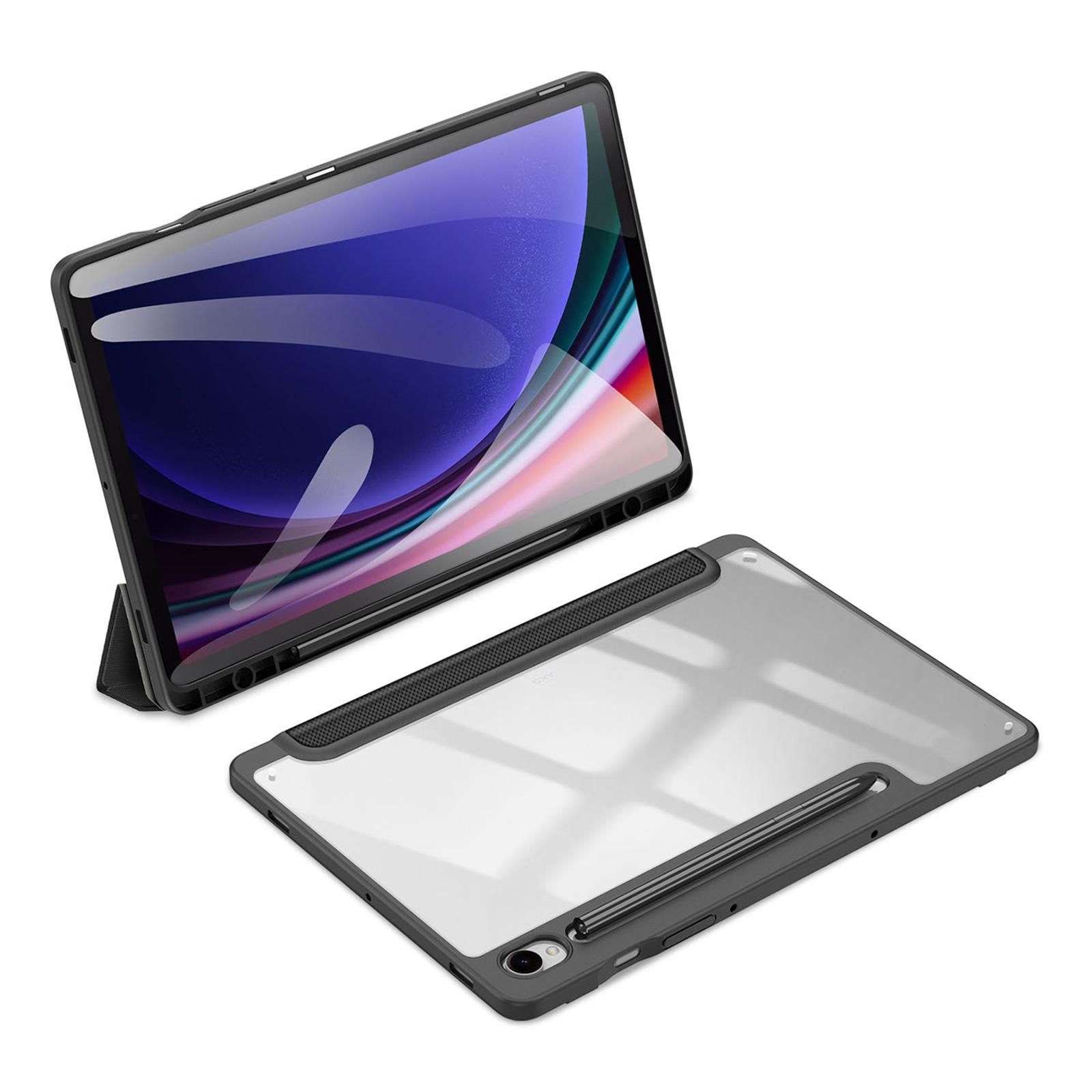 

DUX DUCIS TOBY Series For Samsung Galaxy Tab S10 FE/S9 FE/S9 Tablet Leather Case Tri-Fold Stand Pen Slot Cover Light Pink