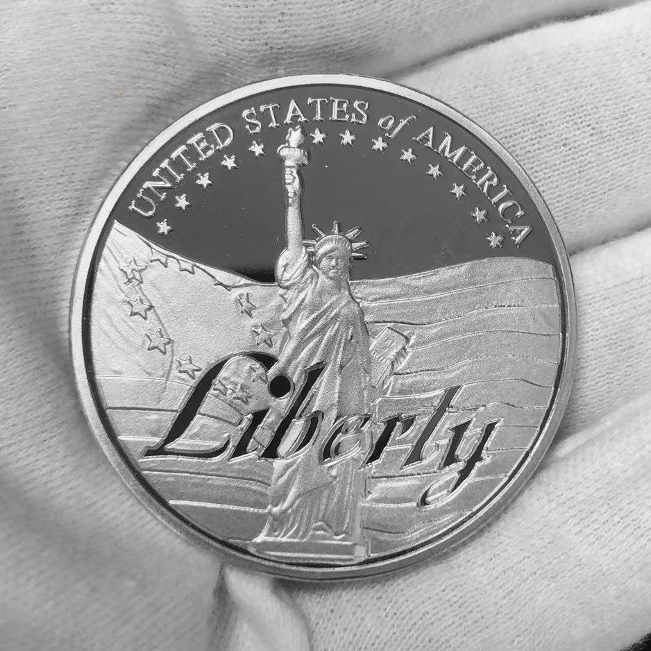Statue of Liberty Medal of Honor Challenge Coin Commemorative Gift Metal Medal Collection Gift, Blocks