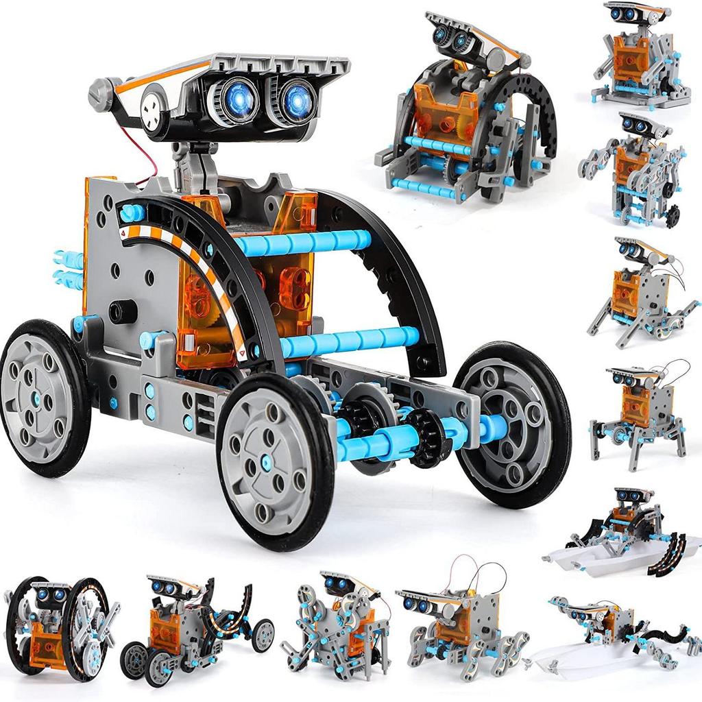 Enhanced 13-in-1 DIY Solar-Powered Robot Car Kit