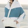 adidas Originals Trefoil Color Block Down Jacket With Hood And Brand Logo Print Women Outerwear White Green HS9518